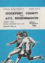Stockport County v AFC Bournemouth 26-Nov-1976