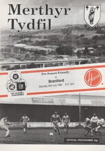 Merthyr Tydfil v Brentford   25-Jul-1992
