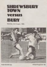 Shrewsbury Town v Bury 02-Aug-1980