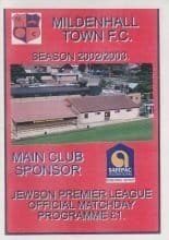Mildenhall Town v Cambridge United 2002-03