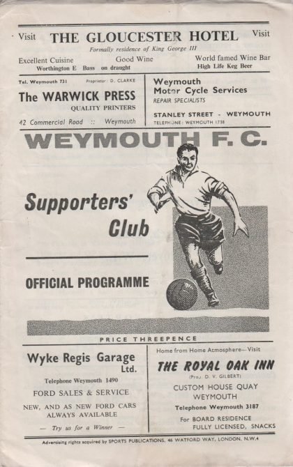 Weymouth v Cambridge United 02-Mar-1963