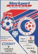 Stockport County v Carlisle United  20-Apr-1990