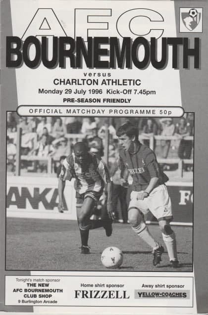 AFC Bournemouth v Charlton Athletic 29-Jul-1996
