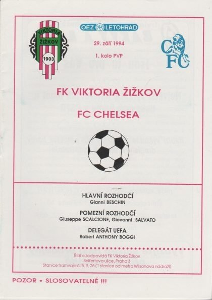 Viktoria Žižkov v Chelsea 29-Sep-1994