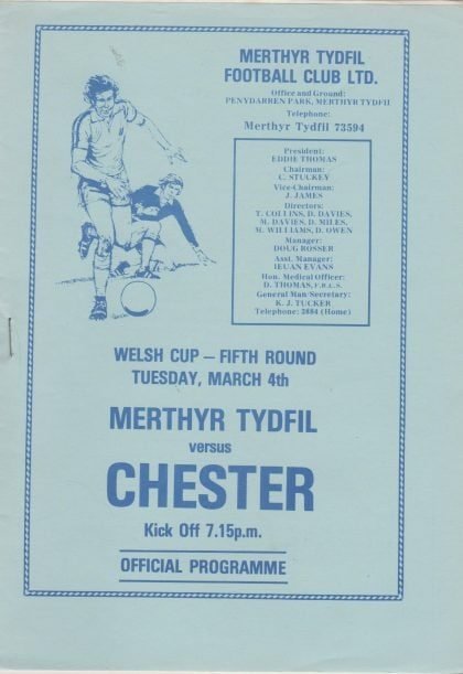 Merthyr Tydfil v Chester 04-Mar-1980