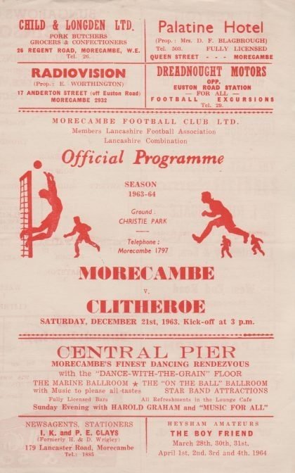 Morecambe v Clitheroe 21-Dec-1963
