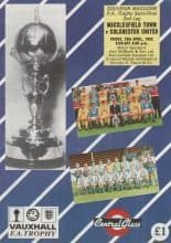 Macclesfield Town v Colchester United  10-Apr-1992