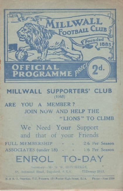 Millwall v Crystal Palace 01-Jan-1949