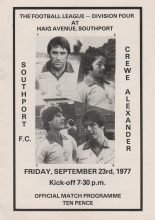 Southport v Crewe Alexandra 23-Sep-1977