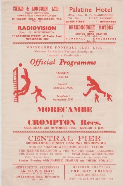 Morecambe Reserves v Crompton Reserves 05-Oct-1963