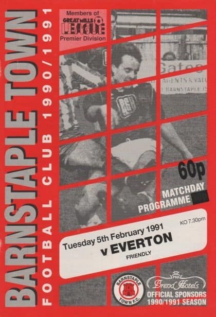 Barnstaple Town v Everton 05-Feb-1991