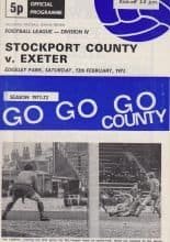 Stockport County v Exeter City 12-Feb-1972