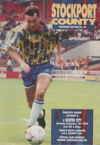 Stockport County v Exeter City 05-Sep-1992