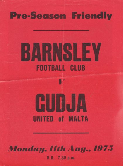 Barnsley v Gudja United 11-Aug-1975