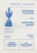Bethesda Athletic v Hereford United  07-Jan-1989