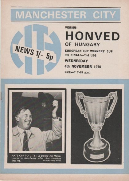 Manchester City v Honved 04-Nov-1970