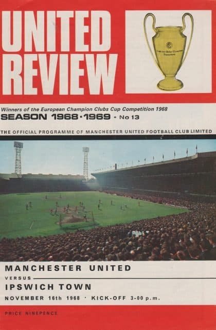 Manchester United v Ipswich Town  16-Nov-1968