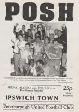 Peterborough United v Ipswich Town 02-Aug-1991