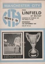 Manchester City v Linfield 16-Sep-1970