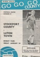 Stockport County v Luton Town 20-Jan-1967