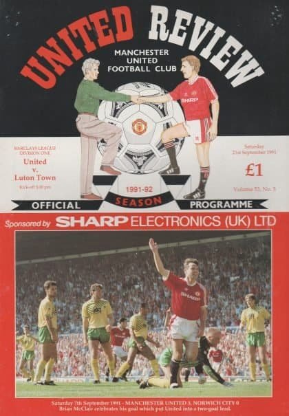 Manchester United v Luton Town 21-Sep-1992