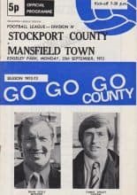 Stockport County v Mansfield Town 25-Sep-1972