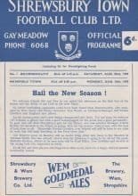 Shrewsbury Town Reserves v Mansfield Town Reserves 24-Aug-1959