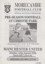 Morecambe v Manchester United 12-Aug-1996
