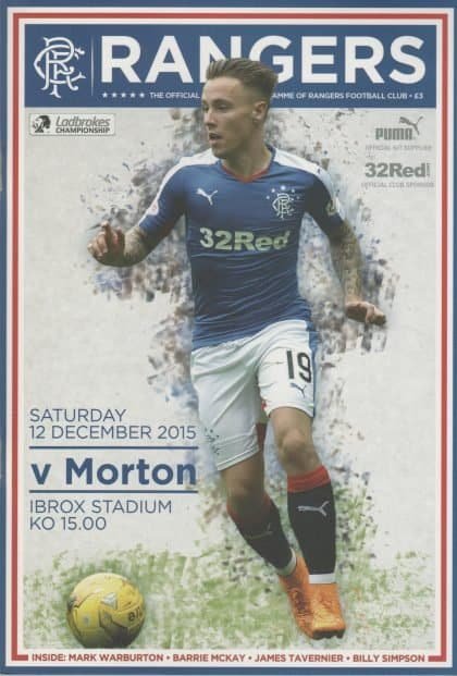 Glasgow Rangers v Greenock Morton  12-Dec-2015