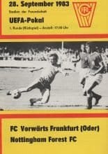Vorwarts Frankfurt (Oder) vs Nottingham Forest 28-Sep-1983