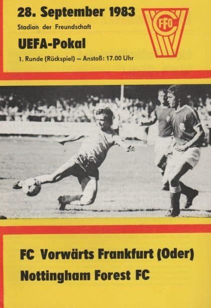 Vorwarts Frankfurt (Oder) vs Nottingham Forest 28-Sep-1983