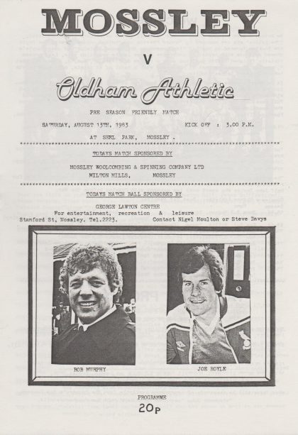 Mossley v Oldham Athletic  13-Aug-1983