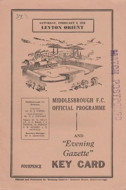 Middlesbrough v Leyton Orient 08-Feb-1958