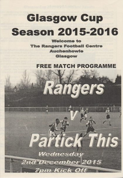 Glasgow Rangers Youth v Partick Thistle Youth 02-Dec-2015