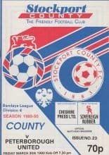 Stockport County v Peterborough United 30-Mar-1990