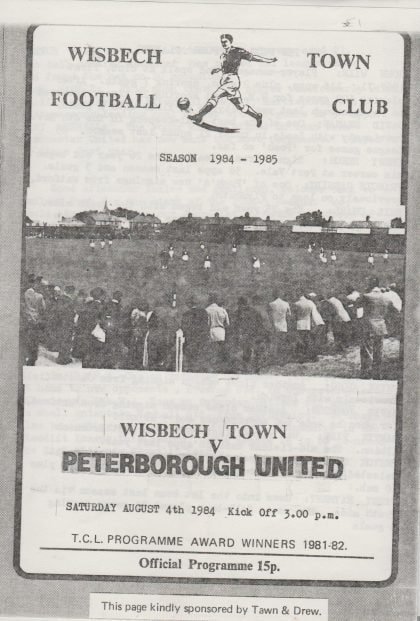 Wisbech Town v Peterborough United 04-Aug-1984