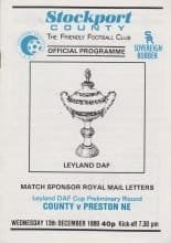 Stockport County v Preston North End  13-Dec-1989