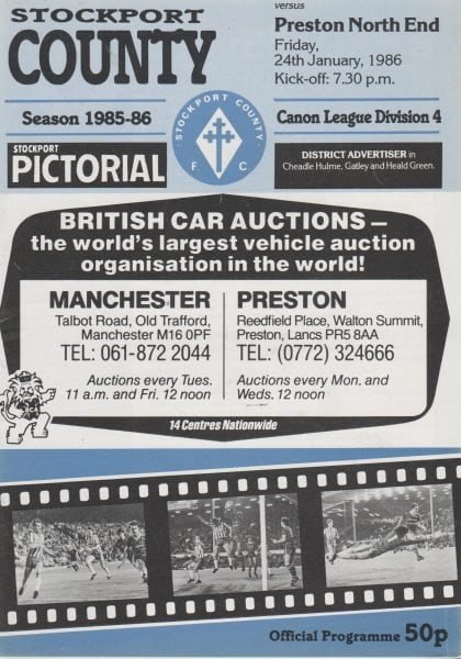 Stockport County v Preston North End  24-Jan-1986
