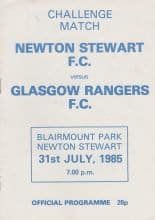Newton Stewart  v Glasgow Rangers 31-Jul-1985