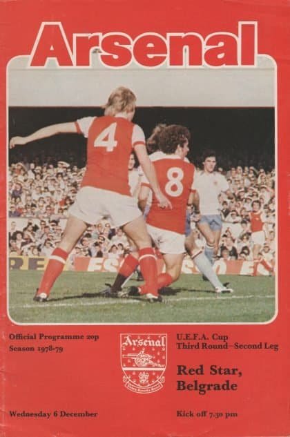 Arsenal v Red Star Belgrade 06-Dec-1978