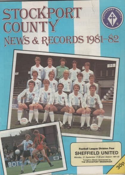 Stockport County v Sheffield United  21-Sep-1981