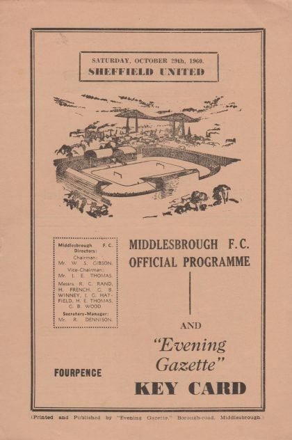 Middlesbrough v Sheffield United 29-Oct-1960