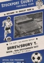 Stockport County v Shrewsbury Town 19-Dec-1977