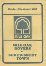Mile Oak Rovers v Shrewsbury Town 08-Aug-1983