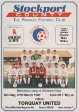 Stockport County v Torquay United 27-Mar-1989