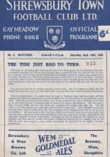 Shrewsbury Town v Watford  10-Sep-1960