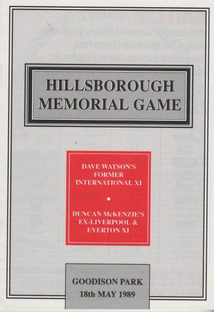 Dave Watson's Former International XI v Duncan McKenzie's Ex Liverpool & Everton XI   18-May-1989