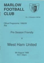 Marlow Town v West Ham United 09-Aug-1988