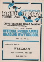 Bangor City v Wrexham  26-Jul-1980
