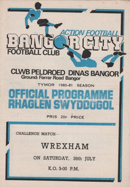Bangor City v Wrexham  26-Jul-1980